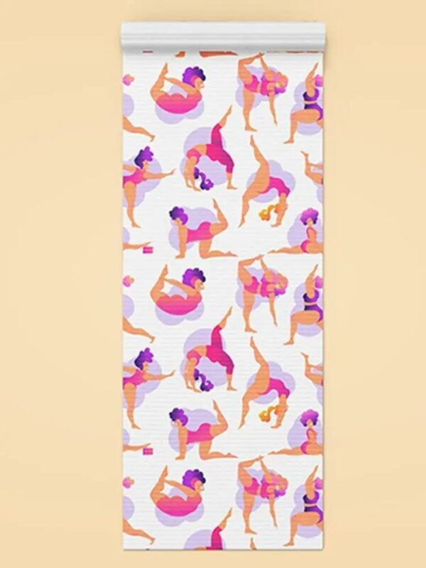 Yoga Lilac Lady In Yoga Poses Yoga Mat - Image By Shutterstock