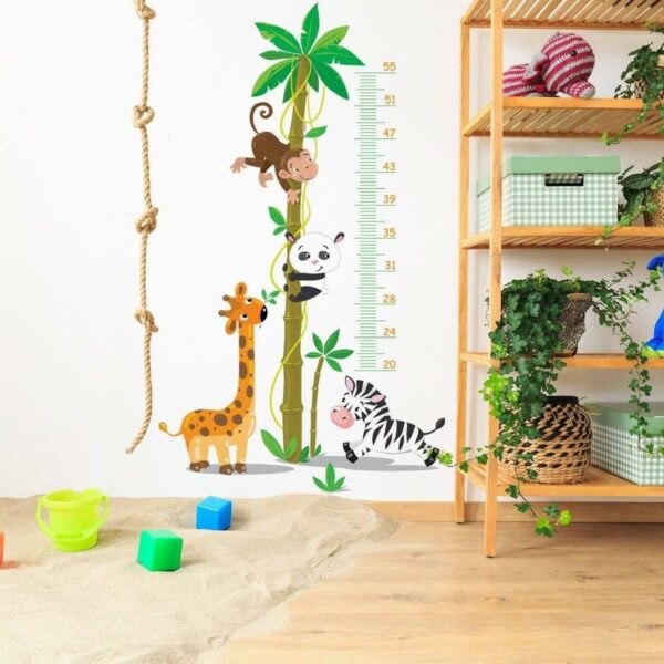 Chart Height Growth Wall Art Sticker - Nursery Kid Measurement Ruler Vinyl Decal - Giraffe Bedroom Children Tree Room Child Measuring - Image 6