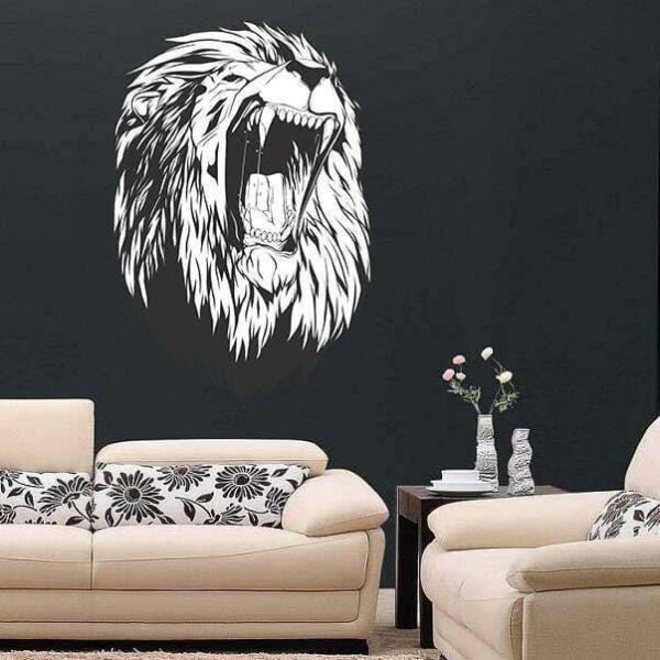 Lions Head Wall Sticker - Lion Face Animal King Silhouette Vinyl Decal - Wild Stickers Room Roar Home Decals - Cool Boys Girls Stick Print - Image 5