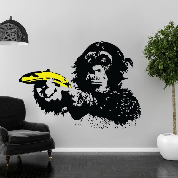 Banksy Monkey Art Wall Sticker - Interior Door Upgrade