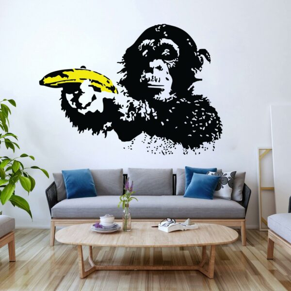 Banksy Monkey Art Wall Sticker - Interior Door Upgrade - Image 2